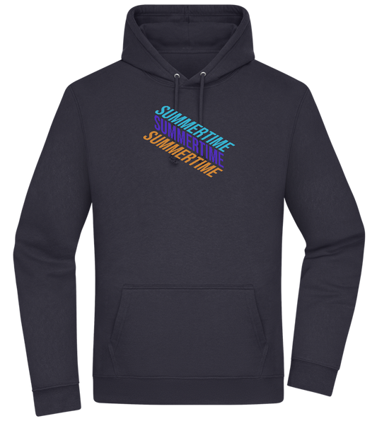 Summertime Text Design - Premium Essential Unisex Hoodie_FRENCH NAVY_front