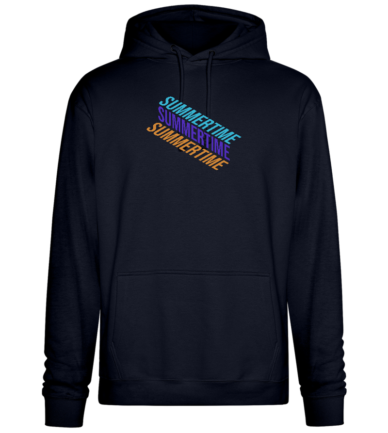 Summertime Text Design - Premium Essential Unisex Hoodie_FRENCH NAVY_front