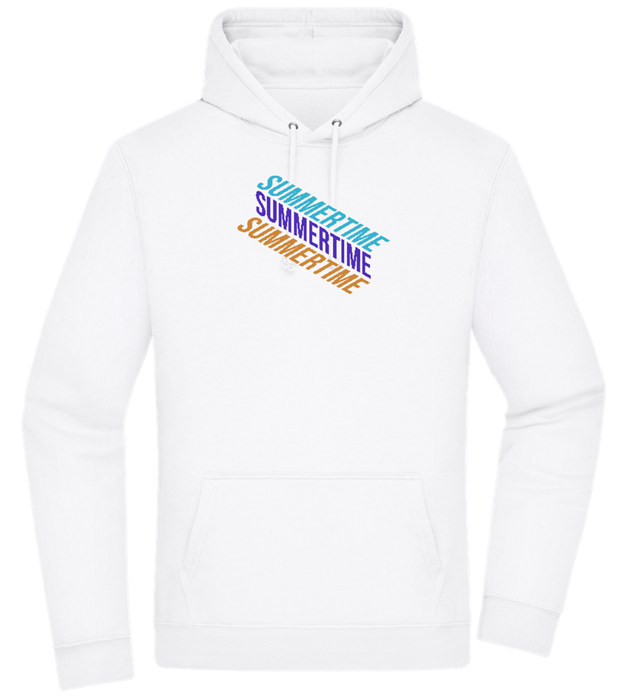 Summertime Text Design - Premium Essential Unisex Hoodie_WHITE_front