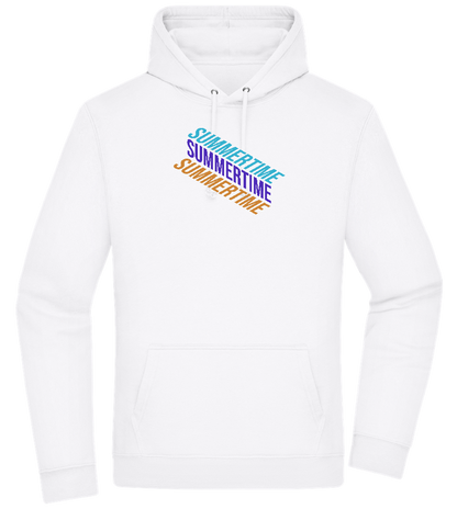 Summertime Text Design - Premium Essential Unisex Hoodie_WHITE_front