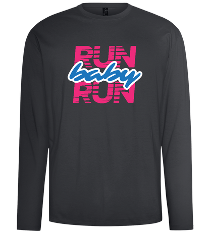 Run Baby Run Design - Comfort men's long sleeve t-shirt_DARK GRAY_front