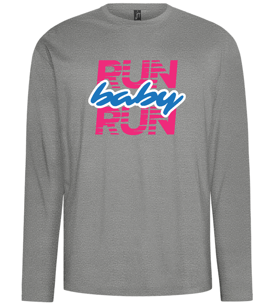 Run Baby Run Design - Comfort men's long sleeve t-shirt_ORION GREY_front