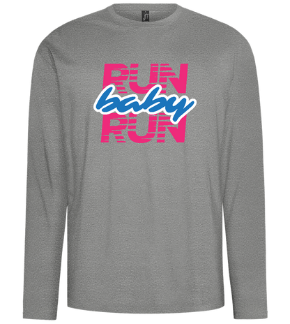 Run Baby Run Design - Comfort men's long sleeve t-shirt_ORION GREY_front