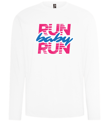 Run Baby Run Design - Comfort men's long sleeve t-shirt_WHITE_front