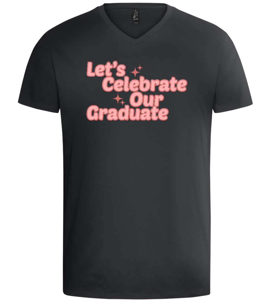 Let's Celebrate Our Graduate Design - Basic men's v-neck t-shirt_DARK GRAY_front