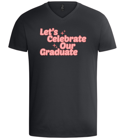 Let's Celebrate Our Graduate Design - Basic men's v-neck t-shirt_DARK GRAY_front