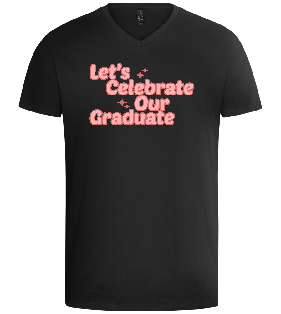 Let's Celebrate Our Graduate Design - Basic men's v-neck t-shirt_DEEP BLACK_front