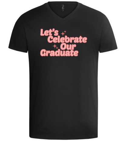 Let's Celebrate Our Graduate Design - Basic men's v-neck t-shirt_DEEP BLACK_front