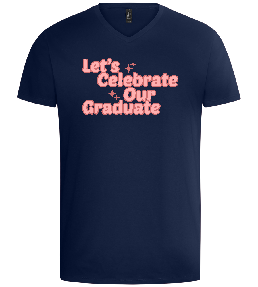 Let's Celebrate Our Graduate Design - Basic men's v-neck t-shirt_MARINE_front