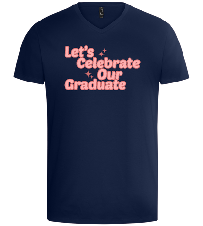 Let's Celebrate Our Graduate Design - Basic men's v-neck t-shirt_MARINE_front