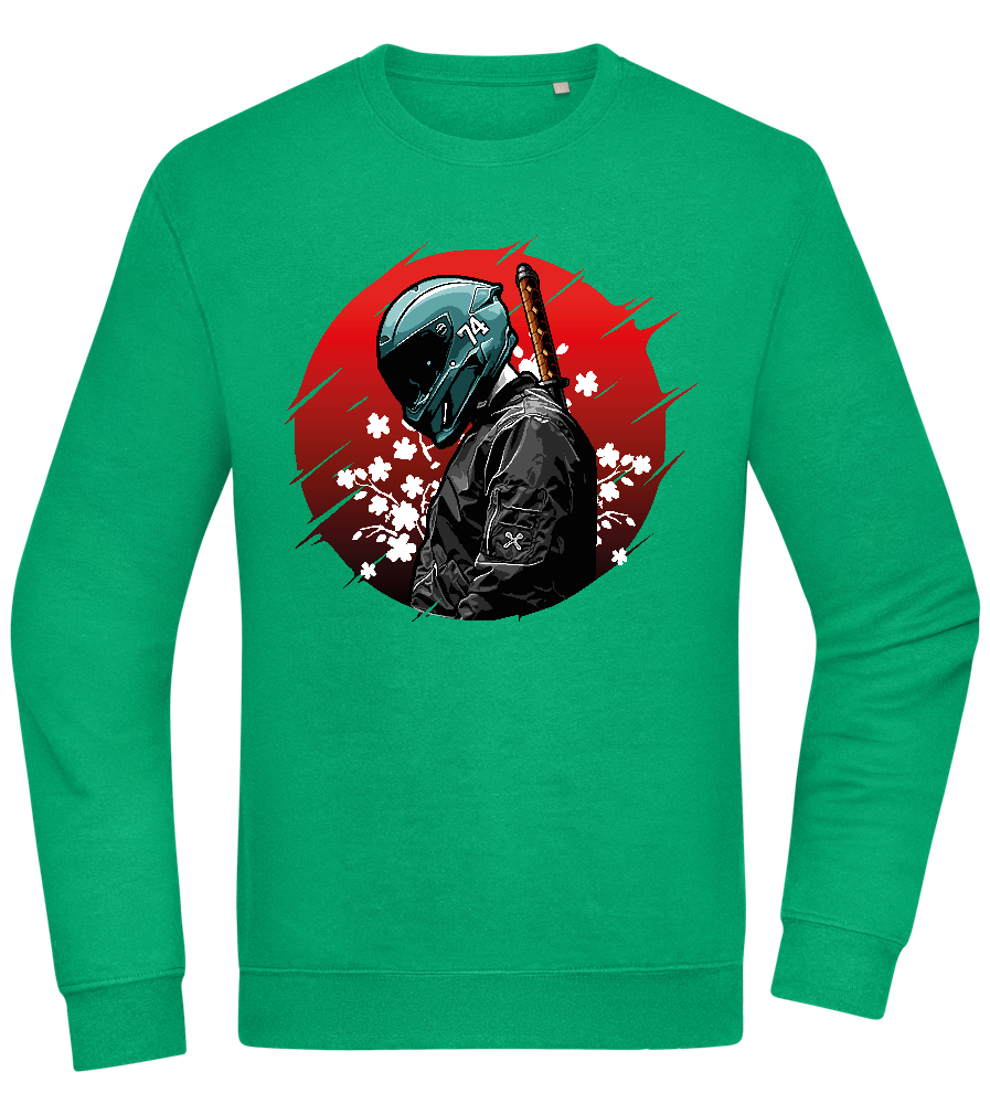 Samurai Bike 2 Design - Comfort Essential Unisex Sweater_MEADOW GREEN_front