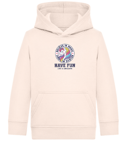 Believe in Magic Unicorn Design - Comfort Kids Hoodie_LIGHT PEACH ROSE_front