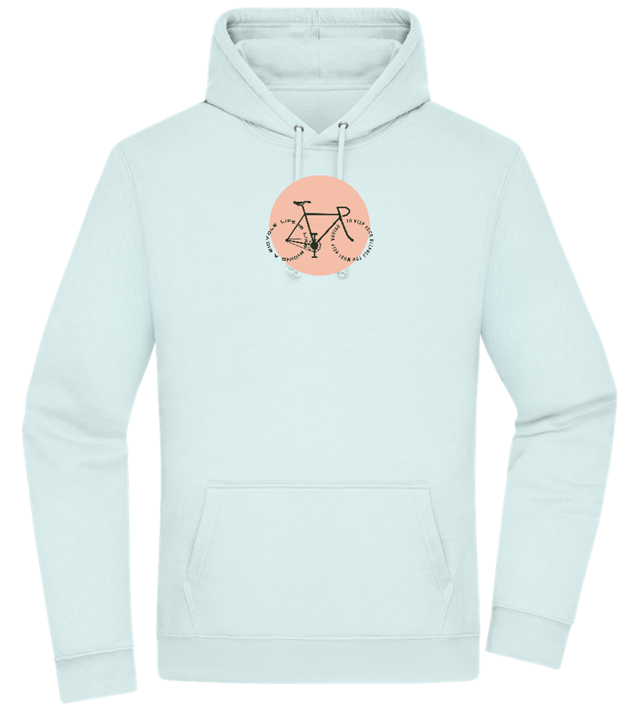 Bicycle Life Keep Moving Design - Premium Essential Unisex Hoodie_ARCTIC BLUE_front