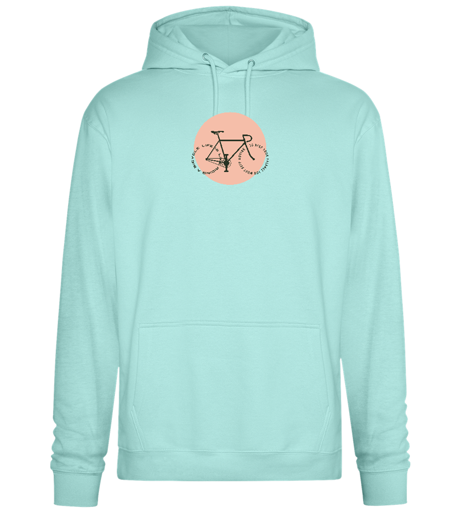 Bicycle Life Keep Moving Design - Premium Essential Unisex Hoodie_ARCTIC BLUE_front