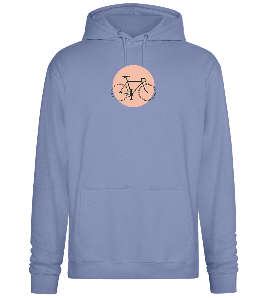 Bicycle Life Keep Moving Design - Premium Essential Unisex Hoodie_BLUE_front