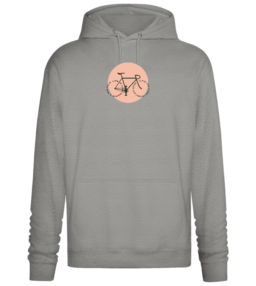 Bicycle Life Keep Moving Design - Premium Essential Unisex Hoodie_ORION GREY II_front