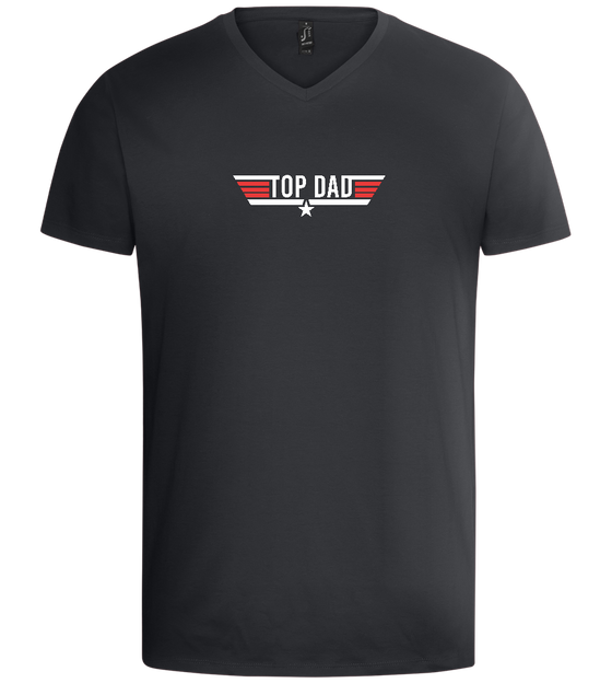 Top Dad Logo Design - Basic men's v-neck t-shirt_DARK GRAY_front