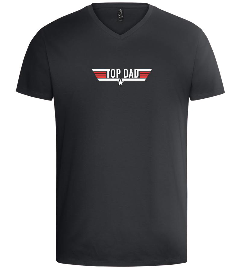 Top Dad Logo Design - Basic men's v-neck t-shirt_DARK GRAY_front