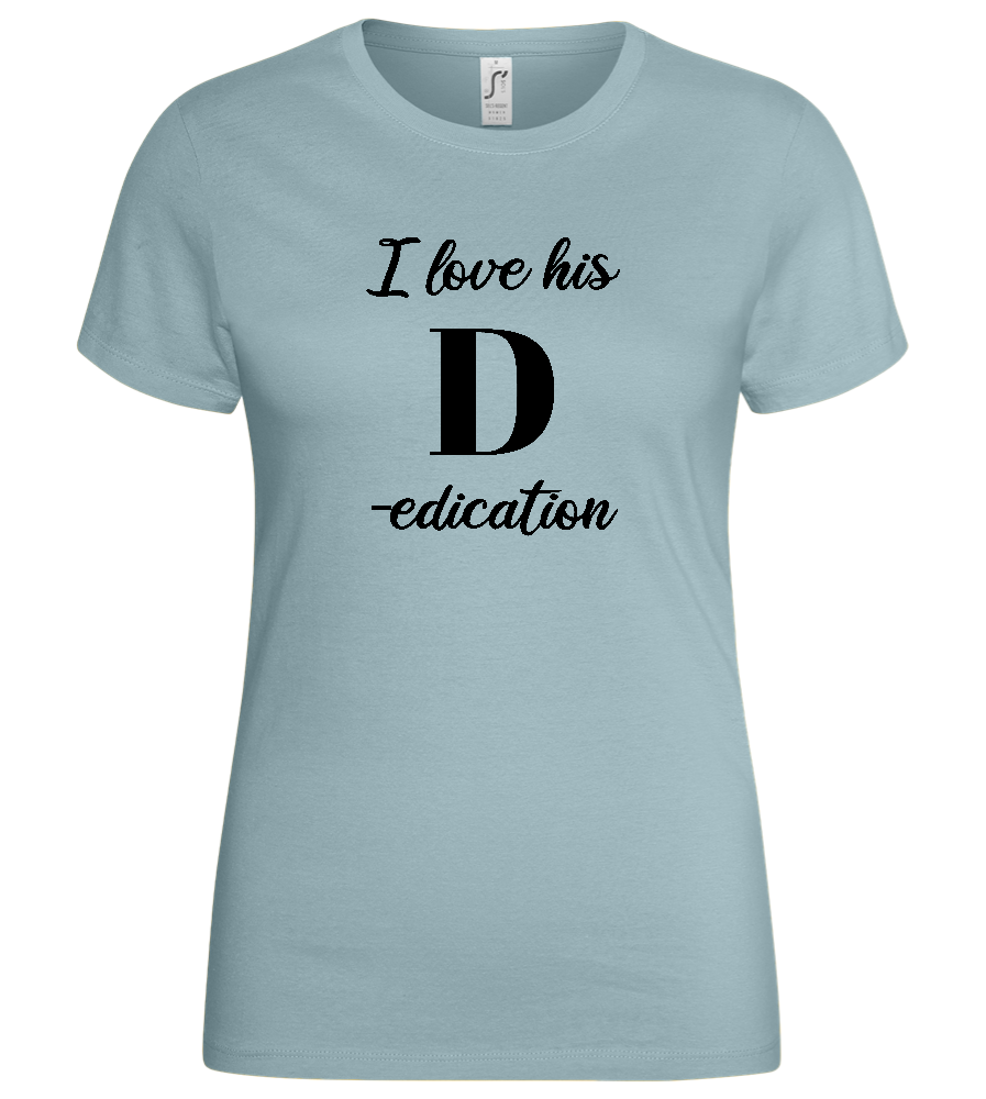 Love His D Design - Basic women's t-shirt_PURE GRAY_front