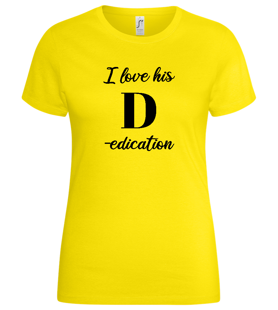 Love His D Design - Basic women's t-shirt_YELLOW_front