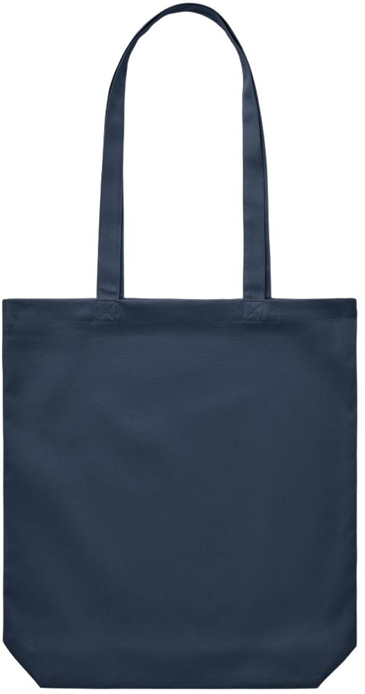 Vintage Teacher Design - Premium Canvas colored cotton shopping bag_FRENCH NAVY_back