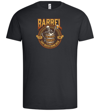 Skeleton's Brew Barrel Design - Premium men's t-shirt_DARK GRAY_front