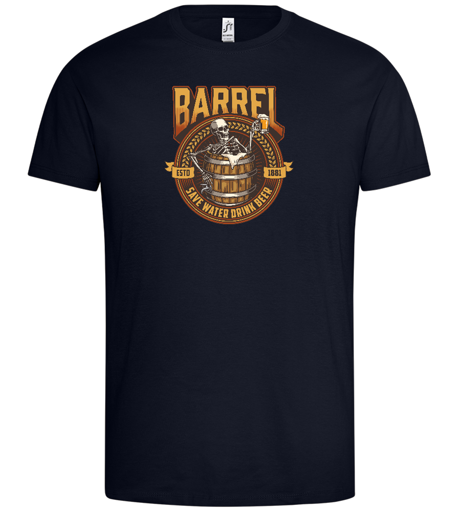 Skeleton's Brew Barrel Design - Premium men's t-shirt_FRENCH NAVY_front