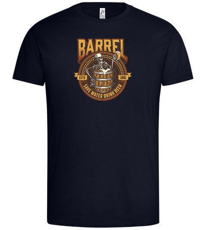 Skeleton's Brew Barrel Design - Premium men's t-shirt_FRENCH NAVY_front