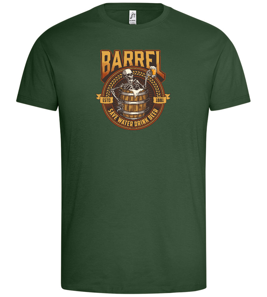 Skeleton's Brew Barrel Design - Premium men's t-shirt_GREEN BOTTLE_front