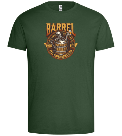 Skeleton's Brew Barrel Design - Premium men's t-shirt_GREEN BOTTLE_front