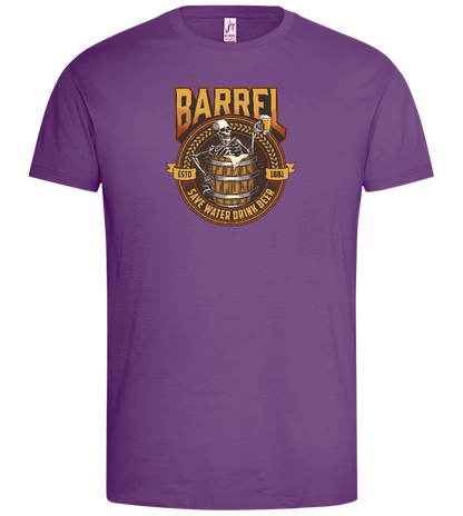 Skeleton's Brew Barrel Design - Premium men's t-shirt_LIGHT PURPLE_front