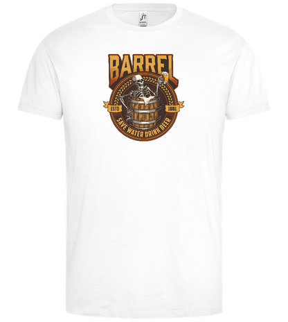 Skeleton's Brew Barrel Design - Premium men's t-shirt_WHITE_front