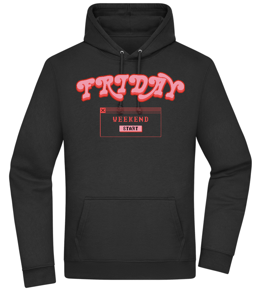 Friday Weekend Design - Premium Essential Unisex Hoodie_BLACK_front