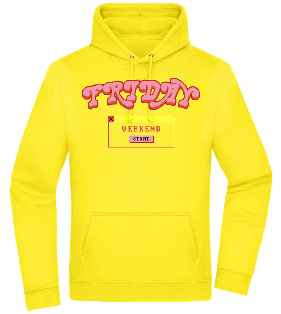 Friday Weekend Design - Premium Essential Unisex Hoodie_YELLOW_front