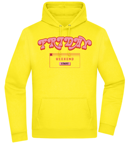 Friday Weekend Design - Premium Essential Unisex Hoodie_YELLOW_front