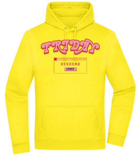 Friday Weekend Design - Premium Essential Unisex Hoodie_YELLOW_front