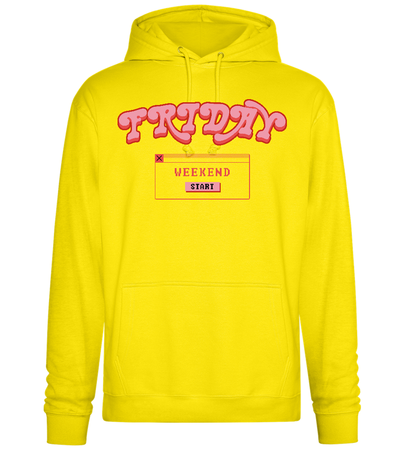 Friday Weekend Design - Premium Essential Unisex Hoodie_YELLOW_front