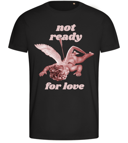 Not Ready for Love Design - Basic men's fitted t-shirt_DEEP BLACK_front