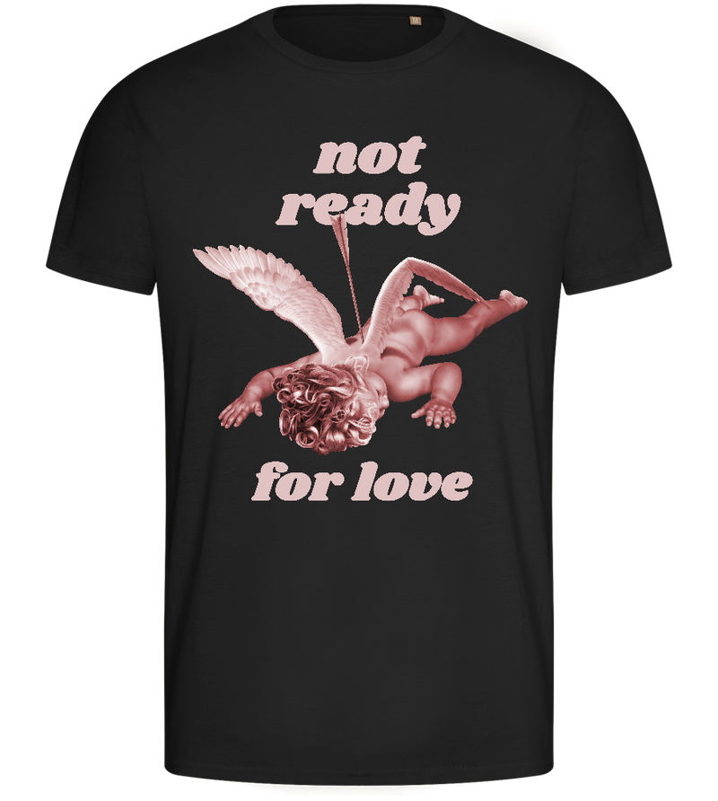 Not Ready for Love Design - Basic men's fitted t-shirt_DEEP BLACK_front
