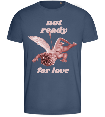Not Ready for Love Design - Basic men's fitted t-shirt_DENIM_front