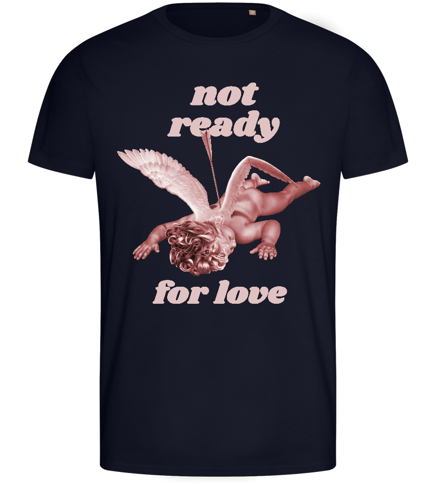 Not Ready for Love Design - Basic men's fitted t-shirt_FRENCH NAVY_front