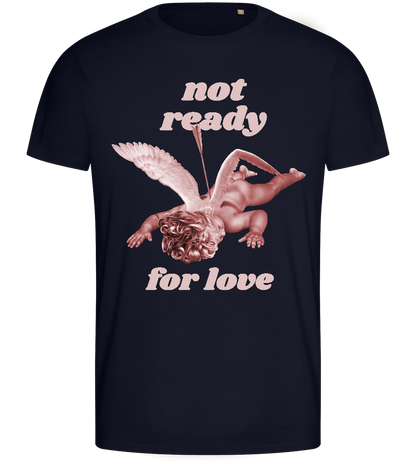 Not Ready for Love Design - Basic men's fitted t-shirt_FRENCH NAVY_front