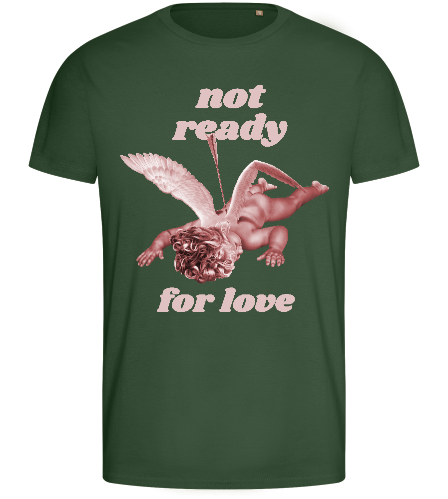 Not Ready for Love Design - Basic men's fitted t-shirt_GREEN BOTTLE_front
