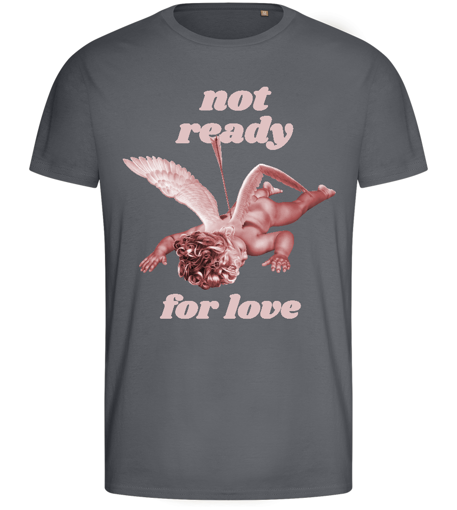 Not Ready for Love Design - Basic men's fitted t-shirt_MOUSE GREY_front