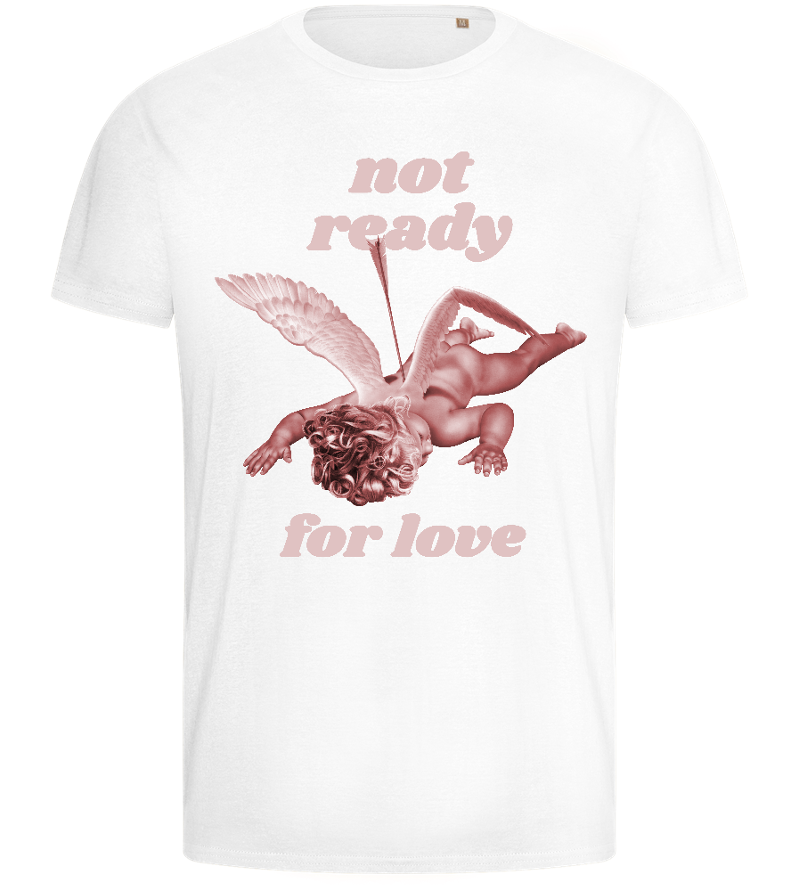 Not Ready for Love Design - Basic men's fitted t-shirt_WHITE_front