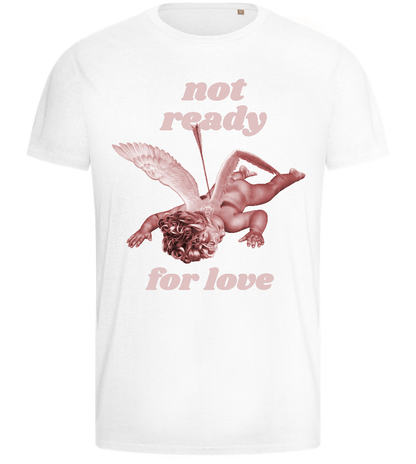 Not Ready for Love Design - Basic men's fitted t-shirt_WHITE_front