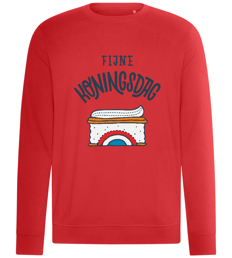 Koningsdag Tompouce Design - Comfort unisex sweater_RED_front