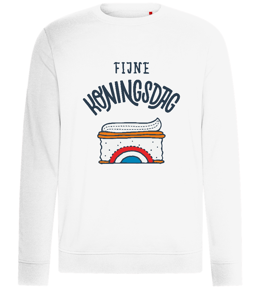 Koningsdag Tompouce Design - Comfort unisex sweater_WHITE_front