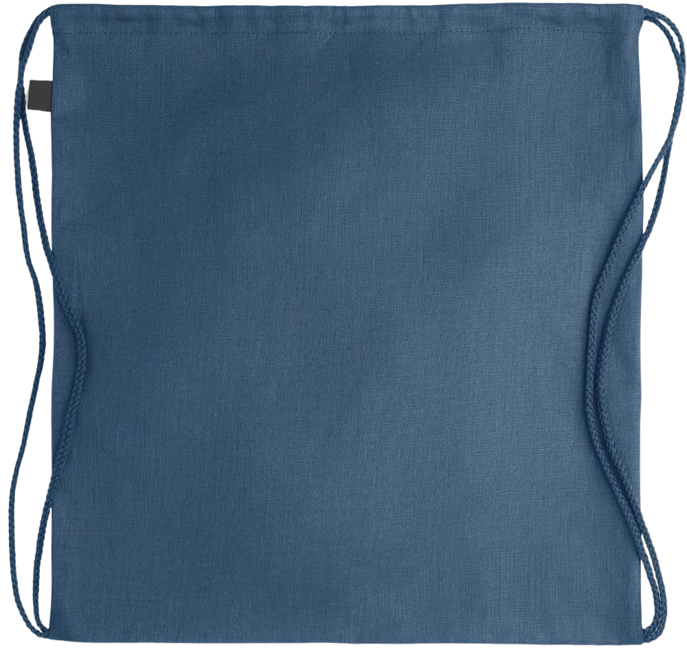 Teacher Pencil Design - Premium hemp drawstring bag_BLUE_back