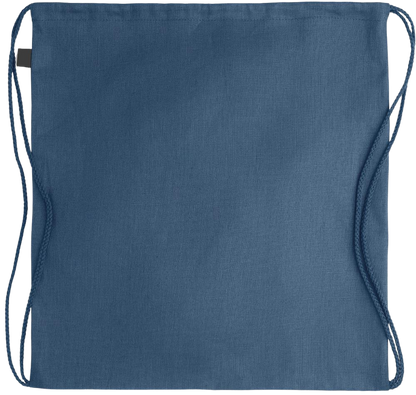 Teacher Pencil Design - Premium hemp drawstring bag_BLUE_back